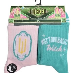 10 pack Universal Pink and Teal Shortie Crew Socks